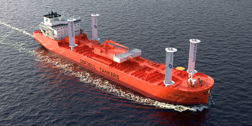 Odfjell chemical tanker with suction sails